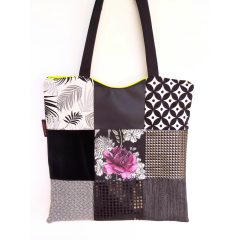 Fekete patchwork táska