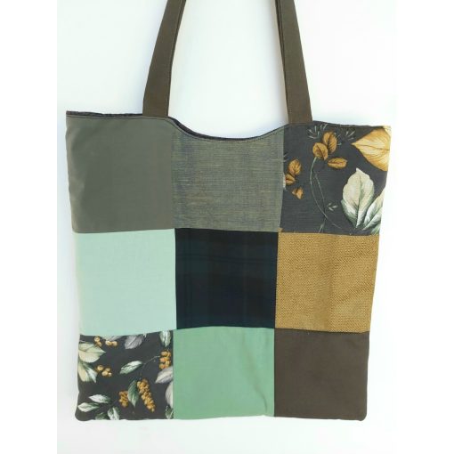 Föld színű patchwork táska